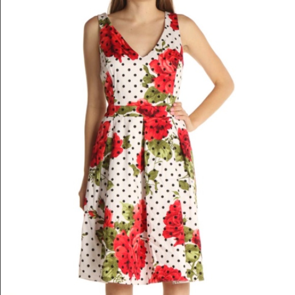 Jessica Simpson polka dot floral a-line dress.